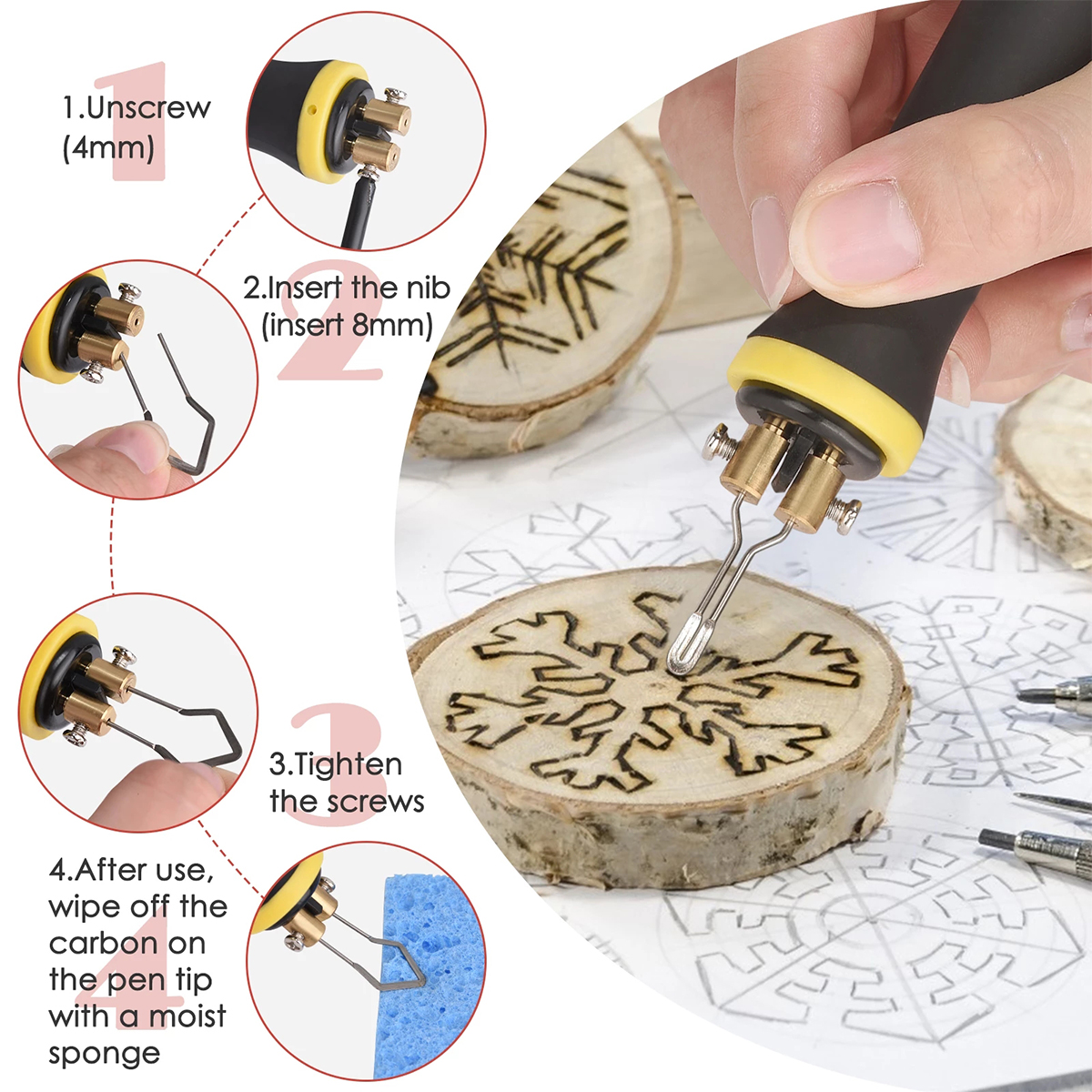 Durable Pyrography Wire Tips Set - Heat Resistant Tips for Wood Burning and  Leather Cutting 